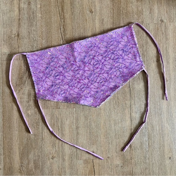 Handmade Y2K Blingy Bratz Doll Embellished Cowl Neck Bandana Backless Top - Sz S - Picture 6 of 8